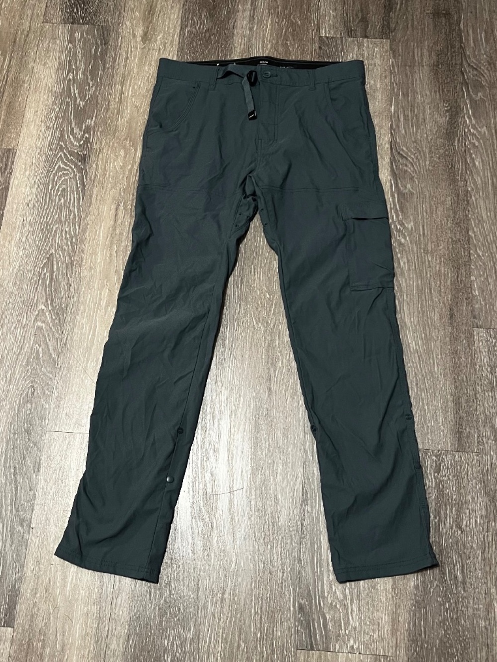 PrAna Slim Fit Zion Pants Men's 34x32 Gray Straight Leg Hiking Outdoors Stretch